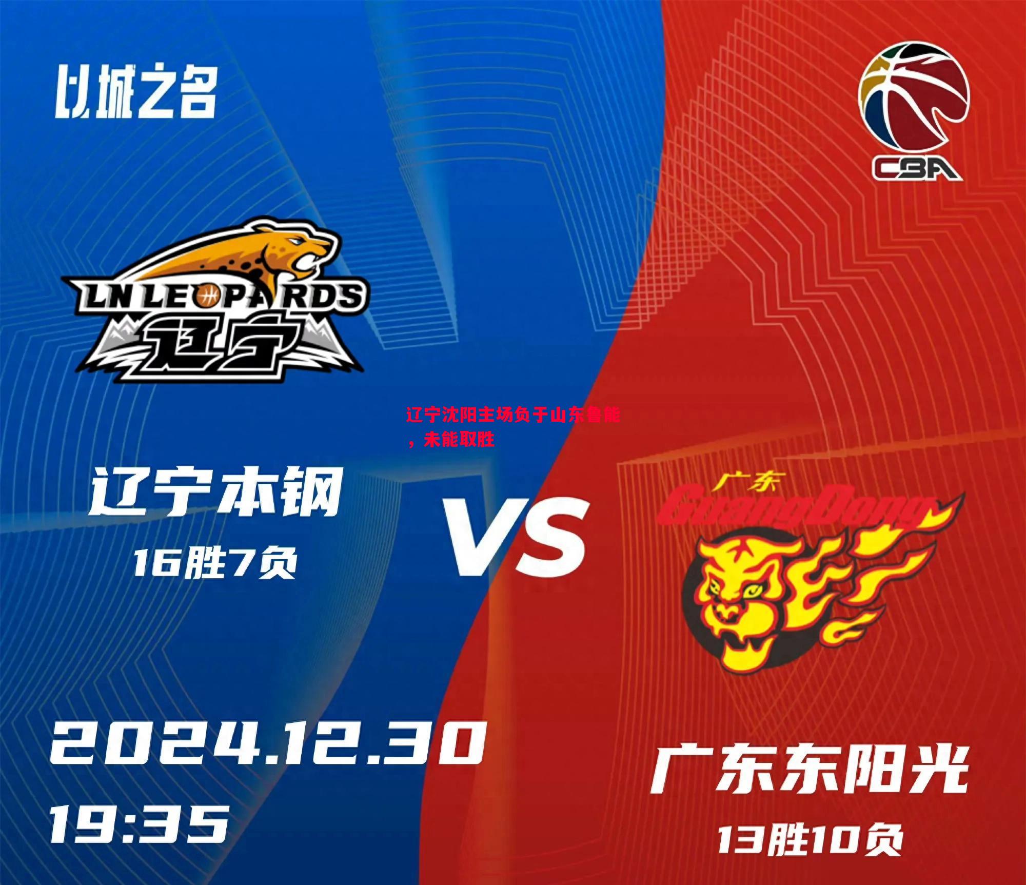 辽宁沈阳主场负于山东鲁能,未能取胜 辽宁沈阳主场负于山东鲁能,未能取胜